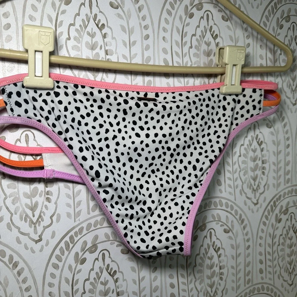 Victoria's‎ Secret The Strappy Cheek Multi Color Bikini Bottoms Swimsuit Size M